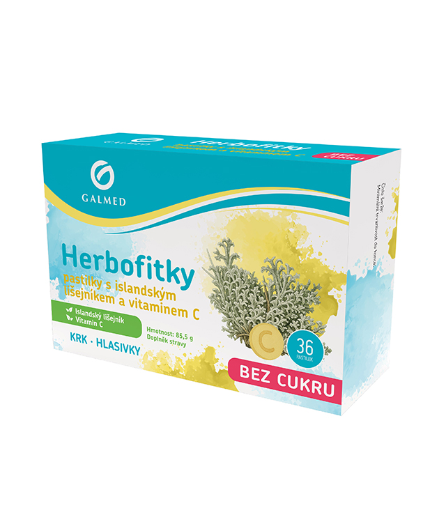 Herbofitky s island. lišejníkem a Vit.C BEZ CUKRU 36ks