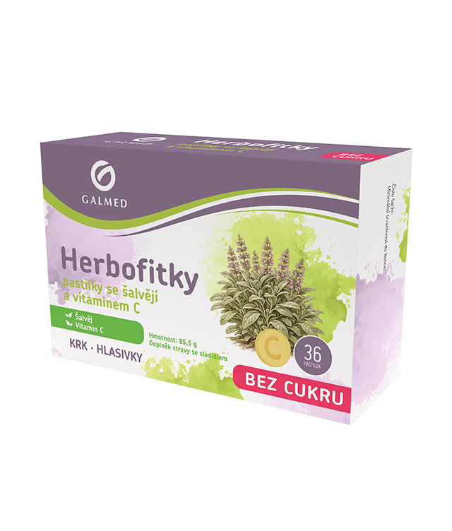 Herbofitky se šalvějí s Vit. C BEZ CUKRU 36ks