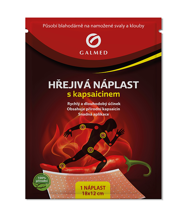Hřejivá náplast s kapsaicinem 18x12cm 1ks Galmed
