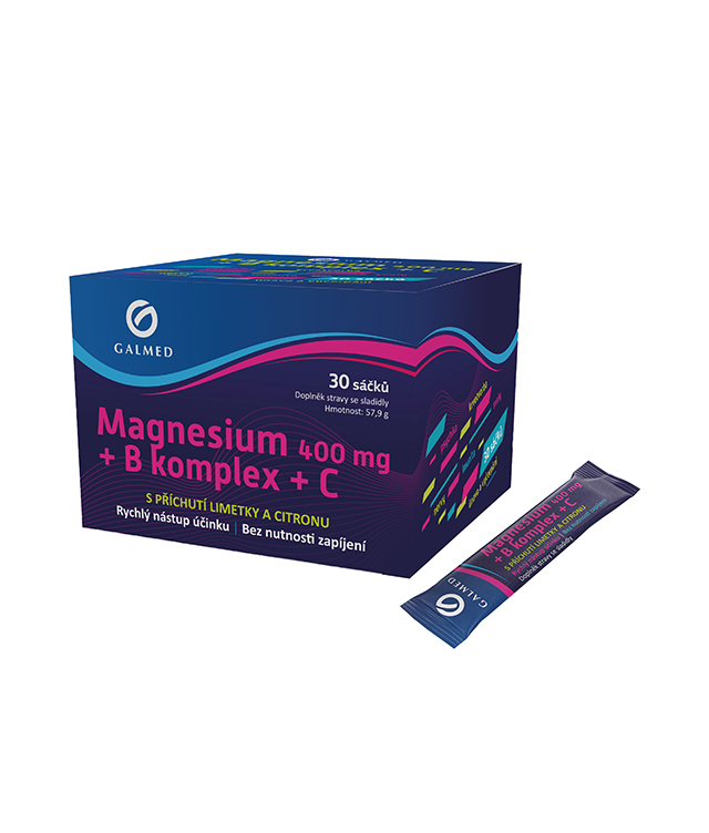 Magnesium 400 mg + B komplex + C 30 sáčků Galmed